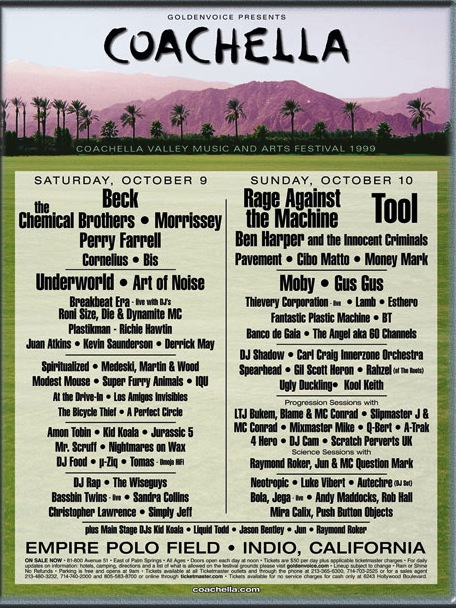 Line Up for first Coachella